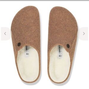Birkenstock Felt Boston Clogs in Brown